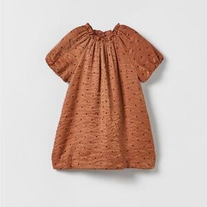 Zara Flocked Polka Dot Dress